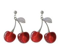 USHOBE 1 Paio Orecchini Di Ciliegie Orecchini Di Per Le Orecchini Kawaii Orecchini Di Fragole Orecchino a Goccia Di Orecchini Pendenti Con Gancio Rosso Ciliegia Lega Frutta Mancare