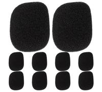 USHOBE 10 Pezzi Copertura Microfono Mini in Spugna Nera Isolamento Acustico, Facile da Installare e Rimuovere, per Discorsi e Conferenze