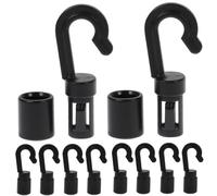 USHOBE 10 Pezzi Gancio per Kayak e Veliero Compatto per Cima Elastica 4-6 | Pom e Gomma Neri, Leggero e Facile da Legare, Non Graffia le Finiture Verniciate