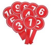 USHOBE 10 Pezzi Pagaia Segnapunti Mano Riutilizzabile in Schiuma Rosso per Gioco e Aula Numeri da 1 a 10, Tavoletta Multifunzionale per Partecipanti e Giudici