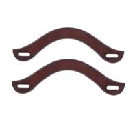 USHOBE 2 Pezzi Manico in Legno, Ricambio per Artigiani, Marrone caffè | Finitura Liscia e Lucida, Apertura Ellittica, Presa Stabile, per Borse in Tela e Pochette, Facile Montaggio