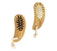 USHOBE 2 Pezzi Spazzola Massaggiante per Chioma in Legno Impugnatura Antiscivolo e Design Portatile Facile da Trasportare, per Massaggio del Cuoio Capelluto