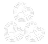 USHOBE 3 Set Cornice per Bouquet a Cuore in Plastica Bianca | Forma Romantica e Delicata, Mantiene Mazzo Fermo, per Composizioni Floreali e Confezioni Fai da Te