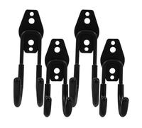 USHOBE 4 Pezzi Ganci da Garage Resistenti in Metallo Nero | Montaggio a Parete, Finitura Nera, per Bici, Scale, Corde e Attrezzi Domestici in Garage o Cantina