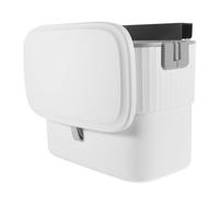 USHOBE Bidone della Spazzatura da 7l in Plastica Bianco Coperchio Scorrevole da Appendere a Porta Armadio Cucina, Facile Installazione e Salvaspazio per Cucina