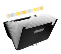 USHOBE Cartella Portadocumenti a Soffietto in Plastica Bianco Multiuso Grande Capacità Adatta per Fogli A4 Organizzatore per Ufficio e Casa