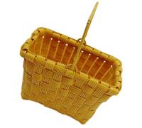 USHOBE Cesta Plastica Porta Oggetti Resistente Agli Urti con Manico, Cestino per Frutta Portatile in Plastico Arancione, per Attività All'aperto e Campeggio Riutilizzabile