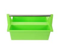 USHOBE Cesta Porta Oggetti per Pulizie Manico, Portatile e Leggera, in Plastica Verde 2 Scomparti Separati, la Casa