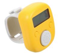 USHOBE Contagiri per Maglia Manuale ad Anello in Plastico Giallo, Contatore Meccanico Compatto Design Confortevole e Montaggio su Dito per Lavoro a Maglia