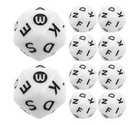 USHOBE Dadi da Gioco Lettere Alfabeto 20 Facce in Acrilico Bianco 40 Pezzi per Giochi Educativi e Feste Stimolano Pensiero Creativo e Portatili