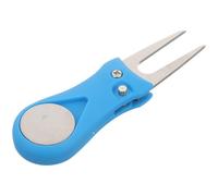 USHOBE Forchetta Ripara Divot da Golf Pieghevole, Strumento Outdoor Blu | Acciaio Inossidabile e Plastica, Inserimento Facile nel Prato, Design Semplice e Pratico, per Occasioni Speciali