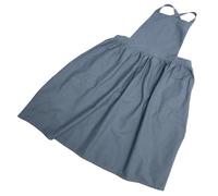 USHOBE Grembiule in Cotone e Lino con Tasche Blu, Pratico e Pulito, Perfetto per Grigliate all'aperto e Uso Casalingo
