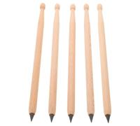 USHOBE Matite in Legno a Forma di Bacchetta da Batteria, 5 Pezzi, Scrittura Cancellabile, Facile da Conservare, Regalo Originale per Batteristi a Scuola