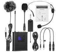 USHOBE Microfono Lavalier Wireless Nero ABS per Concerti e Insegnamento | Facile da Usare, Audio Chiaro, Libertà senza Cavi, Design Leggero per Principianti Audio
