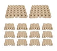 USHOBE Portauova Biodegradabile in Polpa di Carta Beige, Riutilizzabile e Portatile per 30 Uova da Cucina e Frigorifero, Confezione da 15 Pezzi per Conservazione Sicura