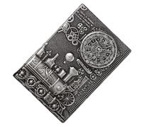 USHOBE Quaderno PU Rigido A5 Vintage per Diario e Ufficio, Argento | Carta e Pu, Stile Semplice ed Elegante, per Schizzi, Poesie, Viaggio, Famiglie e Amici