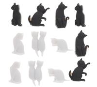 USHOBE Segnabicchieri per Riconoscere Facilmente Bicchiere in Silicone a Forma di Gatto 12 Pezzi, Antiscivolo e Creativo Colore Casuale a Cene e Feste Speciali