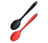 USHOBE Set 2 Cucchiai in Silicone per Cucina, Resistenti al Calore, Facili da Pulire, Compatibili Tutte le Pentole, per Zuppe e Insalate Colore Casuale