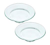 USHOBE Set 2 Pezzi Piatti in Vetro per Sciogliere la Cera, Elegante e Facile da Pulire, Come Diffusore Profumo per Aromaterapia e Protezione del Tavolo