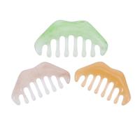 USHOBE Set 3 Pettini Massaggio Capelluto in Resina Bordo Liscio e Materiale Delicato per Massaggio Viso e Gambe Strumento Guasha Multifunzionale