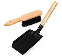 USHOBE Set Utensili Stufa Paletta Leggera e Spazzola in Legno per Pulizia Cenere, Facile da Impugnare per Piccoli Giardini e Piante in Vaso