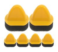 USHOBE Spugne per Lucidare Scarpe Portatili Copertura Uniforme della Cera Set 6 Pezzi in Plastica Gialla per Giornaliera e Viaggi di Stivali e Scarpe