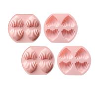 USHOBE Stampo in Silicone Antiaderente e Creativo 4 Cavità per Dolci a Forma di Cuore per Set da 4 Pezzi Uso Domestico Biscotti