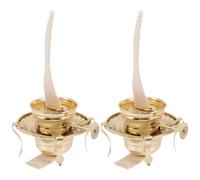 USHOBE Stoppino per Lampada Kerosene 2 Pezzi in Ferro Oro, Ricambio Semplice e Funzionale per Lampade a Olio, Design retrò Adatto a Uso Domestico e Esterno Stili Multipli