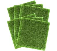 USHOBE Tappeto Erba Artificiale 6pezzi in PVC Realistico e Resistente per Decorazioni Outdoor e Progetti Artistici Verde Rustico