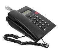 USHOBE Telefono Fisso Identificazione Chiamante per Casa e Ufficio | Tasti Grandi, Risposta Semplice, per Reception Hotel e Piccole Imprese, Colore Nero