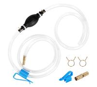 USHOP Pompa Acqua Manuale,Pompa Travaso Gasolio,1.2m+0.8m diametro 10 mm pompa manuale,Utilizzato per benzina,carburante,diesel e altri liquidi,Con 2 clip metalliche,1 clip per tubi,1 Tubo metallico