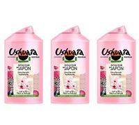 Ushuaïa - Bagnoschiuma Dolcezza del Giappone, idratante, al latte di riso e fiori di ciliegio, 250 ml, lotto di 3