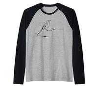 Usignolo Arte lineare Ornitologo Maglia con Maniche Raglan