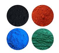 USIGONG 100g 4 confezioni di ossido di ferro in polvere, pigmento di cemento, malta, ossido di ferro rosso, nero, verde e blu, 25g ogni colore