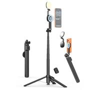 USKEYVISION Treppiede magnetico per iPhone con luce, bastone per selfie w/ luce per selfie magnetica e telecomando, treppiede estensibile per telefono cellulare MagSafe iPhone/Android per