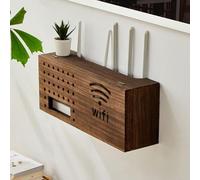 Usknxiu Nascondiglio per Router WiFi, nascondiglio per Router WiFi da Parete, nascondiglio per Modem, Supporto in Legno per multipresa per Ufficio e casa