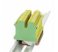 USLKG 3N connettore elettrico di terra 3 mm², connessione a vite, morsettiera per guida DIN, 10 pezzi