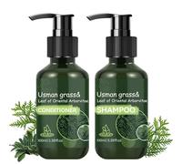 Usman Grass & Leaf of Oriental Arborvitae Shampoo e Balsamo Set Riduce il diradamento e la perdita di capelli rottura, pulizia profonda del controllo dell'olio rafforza i capelli secchi danneggiati