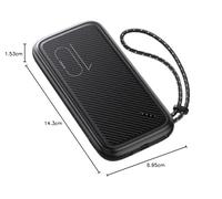 USMAS US-CD150 PB56 - Banca di alimentazione USB doppia con cordino, 10000 mahc, colore: Nero