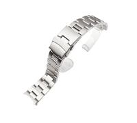 UsmAsk Cinturino per orologio Seiko 5 SNXS73K1 SNXS75 SNXS77 SNXS79K1 SNXS79K1 SNX79J1 argento da 19 mm con estremità curva