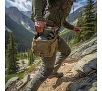 USMC MOLLE 1 LITRO BORSA PER CANTINA, Con Bottiglia D'Acqua (COYOTE BROWN)