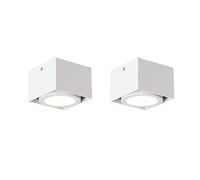 USMCPQVXN 2 Confezioni Di Faretti da Soffitto a Led da Superficie, Faretti Direzionali da Soffitto in Alluminio Quadrati, Faretti da Soffitto per Corridoio e Soggiorno/Bianco6000K