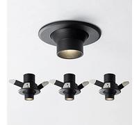 USMCPQVXN Faretto a Led con Giunto Cardanico da 5 W, Luce a Bulbo Oculare, 4 Confezioni, Faretto da Soffitto a Filo, Faretto Direzionale da Incasso per Galleria, Soggiorno, Corridoio, Arte/Nero3000K