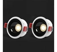 USMCPQVXN Faretto da Soffitto a Led da 12 W, 2 Confezioni, Faretti da Incasso per Interni, Faretti Direzionali da Incasso in Alluminio, Luci per Quadri da Galleria e Mini Faretti D'Accento/Nero+Bianco