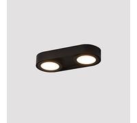 USMCPQVXN Faretto da Soffitto Moderno con Montaggio in Superficie a Led, Faretto da Soffitto a 2 Luci, Faretti da Soffitto Semplici per Soggiorno, Camera da Letto, Sala da Pranzo/Nero3000K