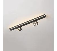 USMCPQVXN Faretto Moderno a Binario Fisso con Montaggio in Superficie a Led, Faretti Orientabili Direzionali da Soffitto/Parete per Soggiorno, Cucina, Sala Giochi, Galleria/Nero/2Luce