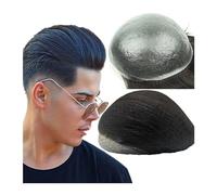 Uso maschile 10 * 8 Toupee for uomo 0,04 mm Pelle sottile PU Protesi for capelli umani e unità capillari Sistema di sostituzione dei Testa di parrucca(Off black)