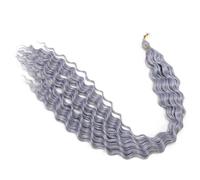 Uso quotidiano capelli intrecciati lunghi 24 pollici, ondulati profondi, capelli all'uncinetto a onde oceaniche, 1 confezione, estensioni sintetiche dei capelli ricci per le donne (grigio)