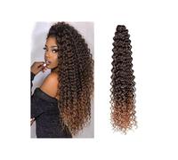 Uso quotidiano capelli ondulati all'uncinetto, 1 confezione, lunghi, ombré biondo, profondo motivo ondulato, capelli intrecciati ricci, morbidi all'uncinetto sintetici per donne nere (T30,22 pollici)