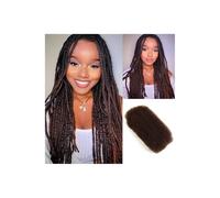 Uso quotidiano Capelli umani sciolti per trecce afro crespi e ricci, 50 g/pacchetto, per estensioni di micro-loc(marrone nero, 18 pollici)